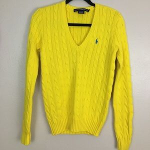 Ralph Lauren Cotton cable knit sweater yellow Med.